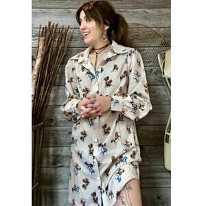 NWT Wild Horse Collar Shirt Dress S